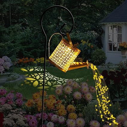 Decorative Solar Watering Can with Light for Garden Decor, Outdoors